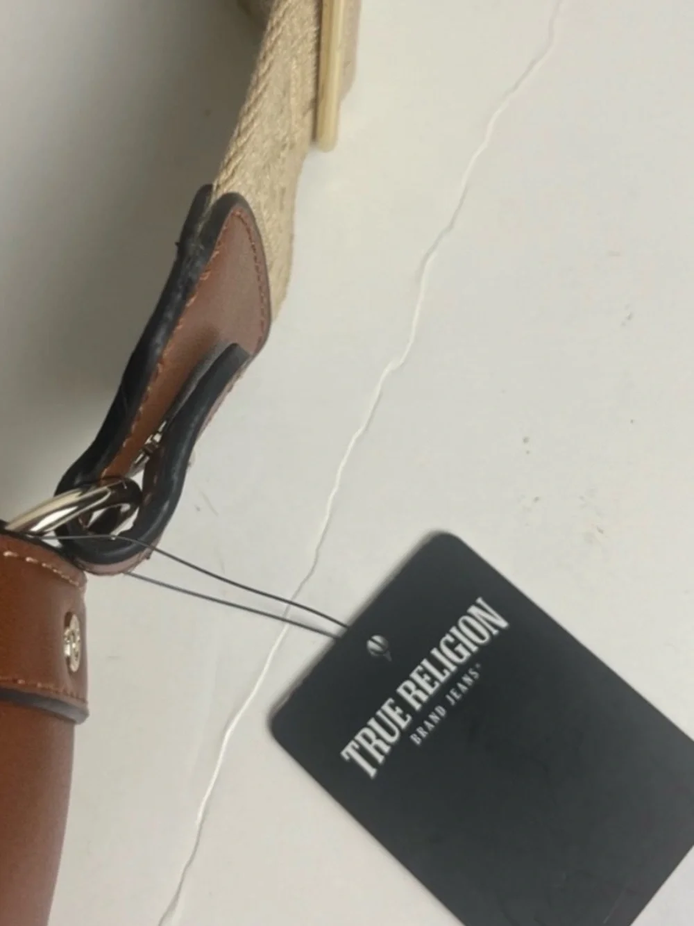 TRUE RELIGION Colorblock Crossbody Bag Gold Horseshoe Logo NWT